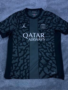 Jordan Paris Black & Gray Camo Football Jersey with Red Jumpman